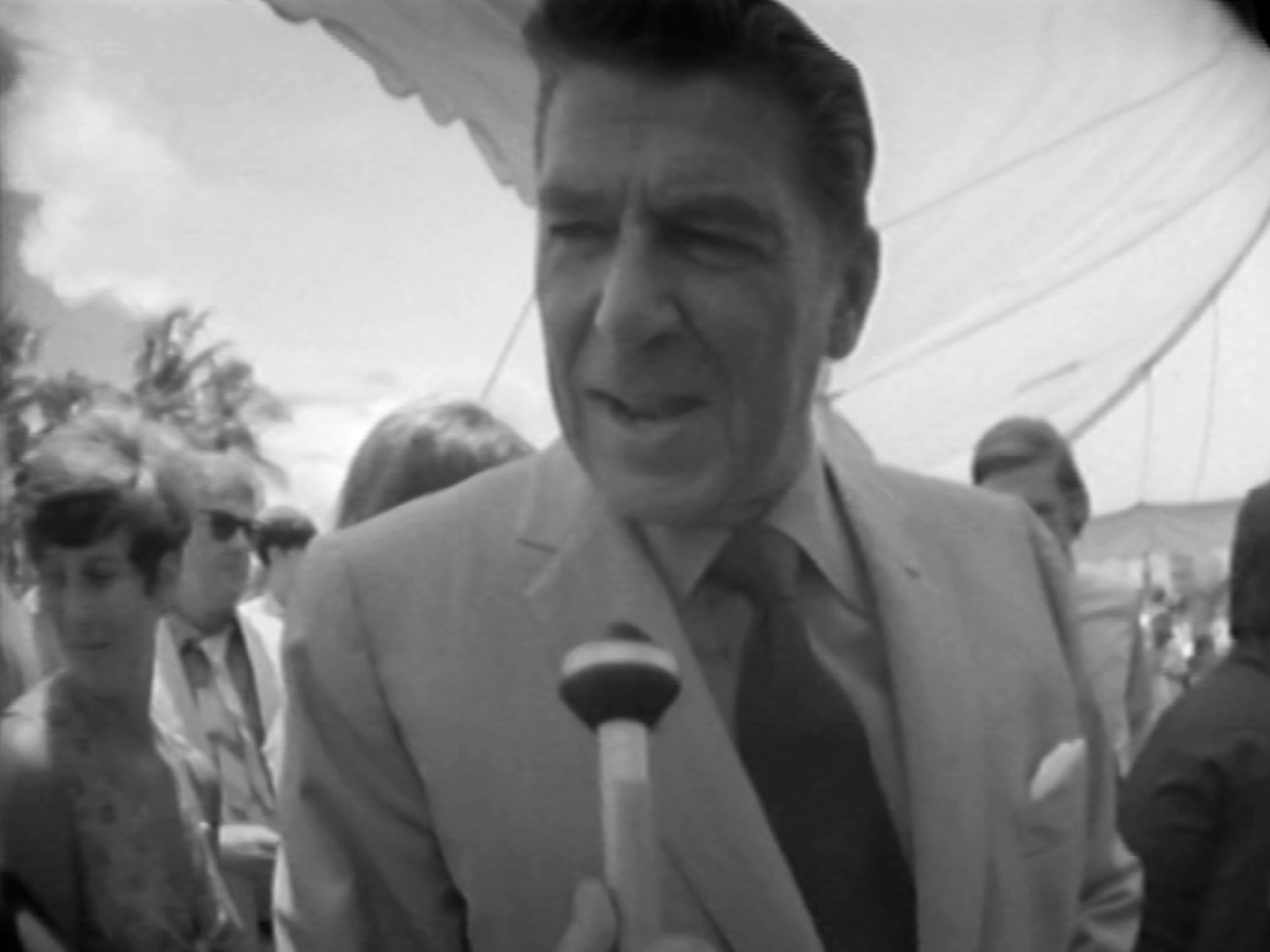 Ronald Reagan in TVTV's fisheye lens at the 1972 Republican National Convention