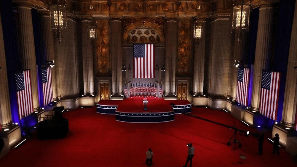 empty hall during 2020 Republican convention